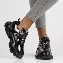 Kožené tenisky Filippo BJ1848-SP stříbrné černá stříbrný 2