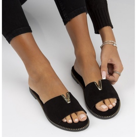 Kožené pantofle Filippo LH-200 černé černá 1