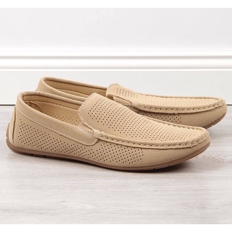 Mokasíny prolamované slip on News M EVE341 béžové béžový 1