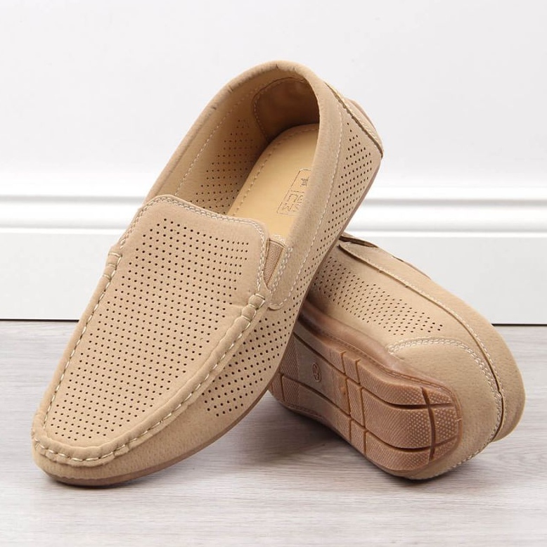 Mokasíny prolamované slip on News M EVE341 béžové béžový 2