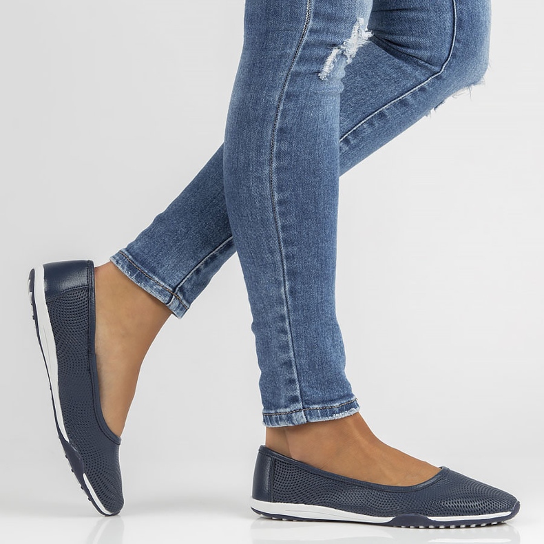 Kožené baleríny Filippo DP3681 / 22 Nv tmavě modrá námořnická modrá 2