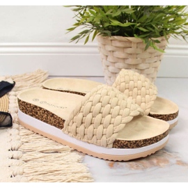 Potocki W WOL66B béžové pantofle na platformě béžový 2 Potocki W WOL66B béžové pantofle na platformě béžový 2