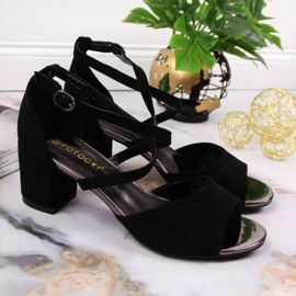 Sandály na sloupku Potocki W WOL67A černé černá 2 Sandály na sloupku Potocki W WOL67A černé černá 2