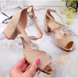 Sandály na sloupku Potocki W WOL67B béžové béžový 1