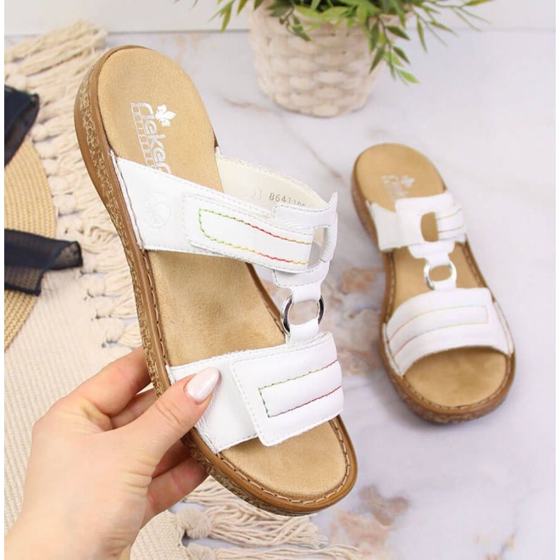 Kůže na suchý zip Rieker W RKR511 bílá bílý 1