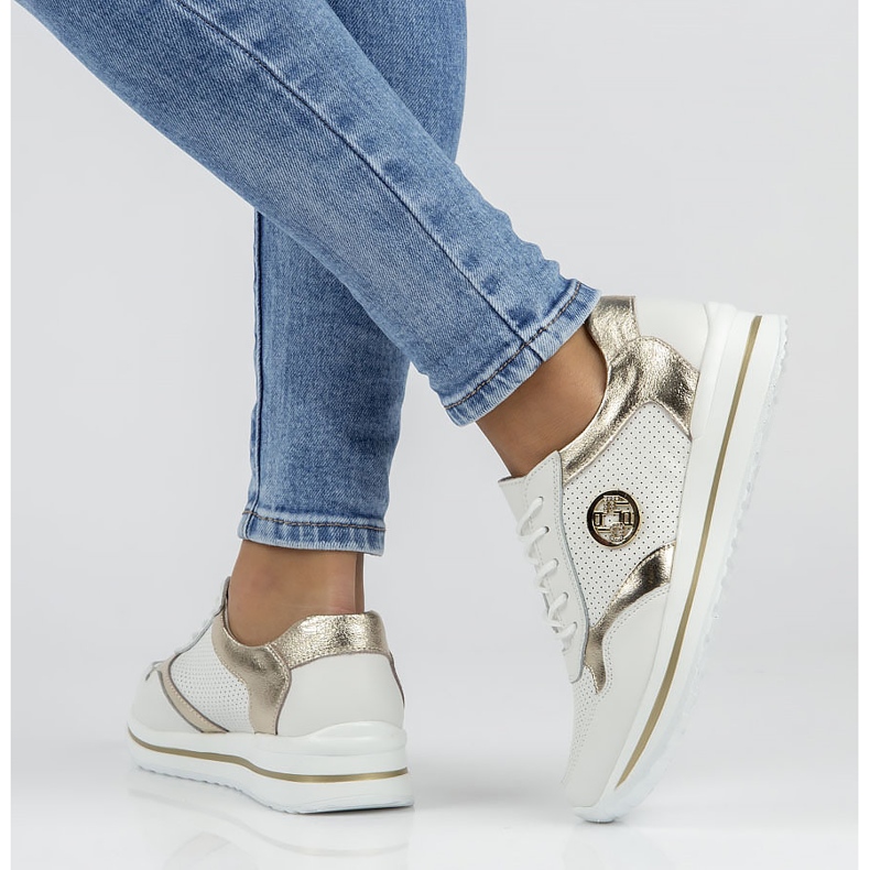 Kožené tenisky Filippo DP3544 / 22 Wh Go white bílý 1 Kožené tenisky Filippo DP3544 / 22 Wh Go white bílý 1