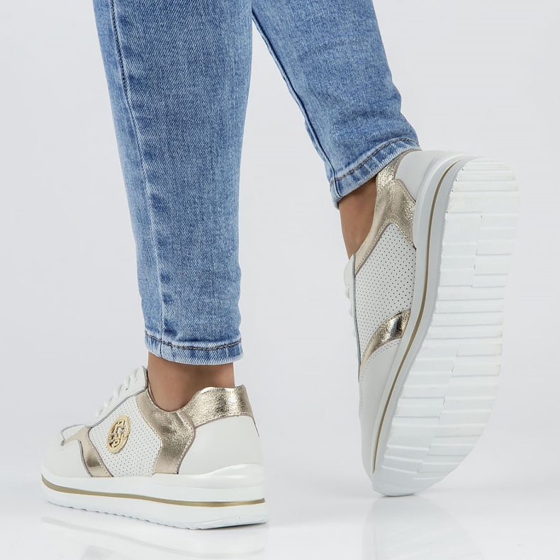 Kožené tenisky Filippo DP3544 / 22 Wh Go white bílý 2