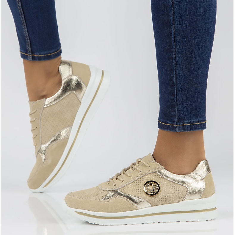 Kožené tenisky Filippo DP3544 / 22 Be beige béžový 2