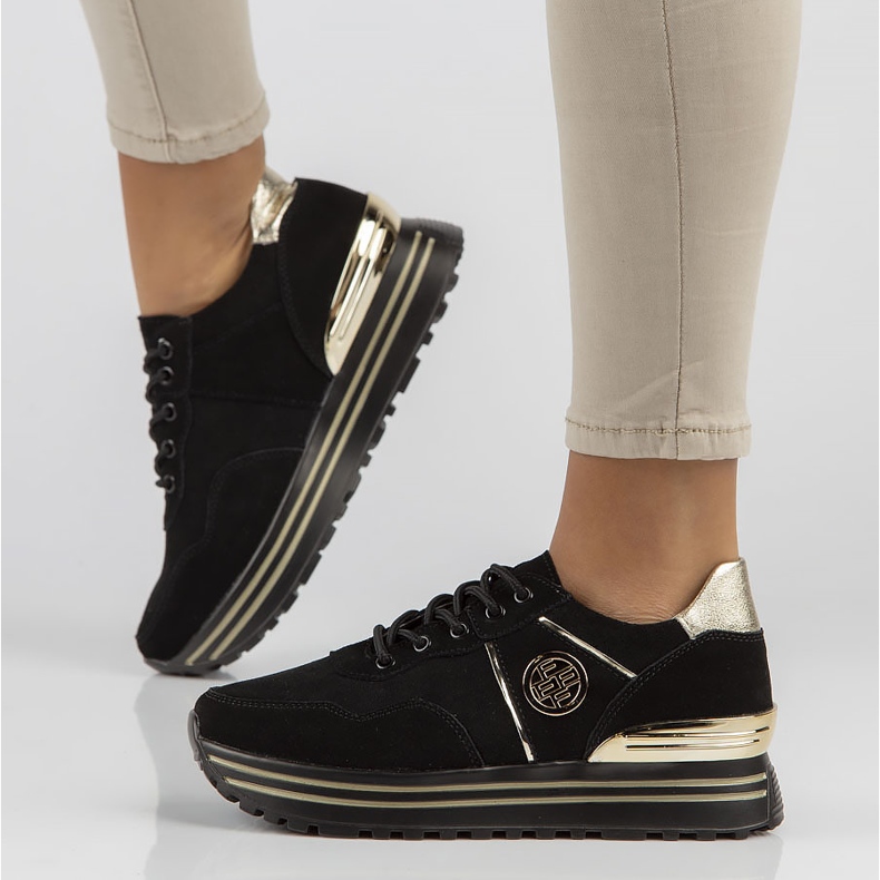 Kožené tenisky Filippo DP3538 / 22 Bk Go black černá 1