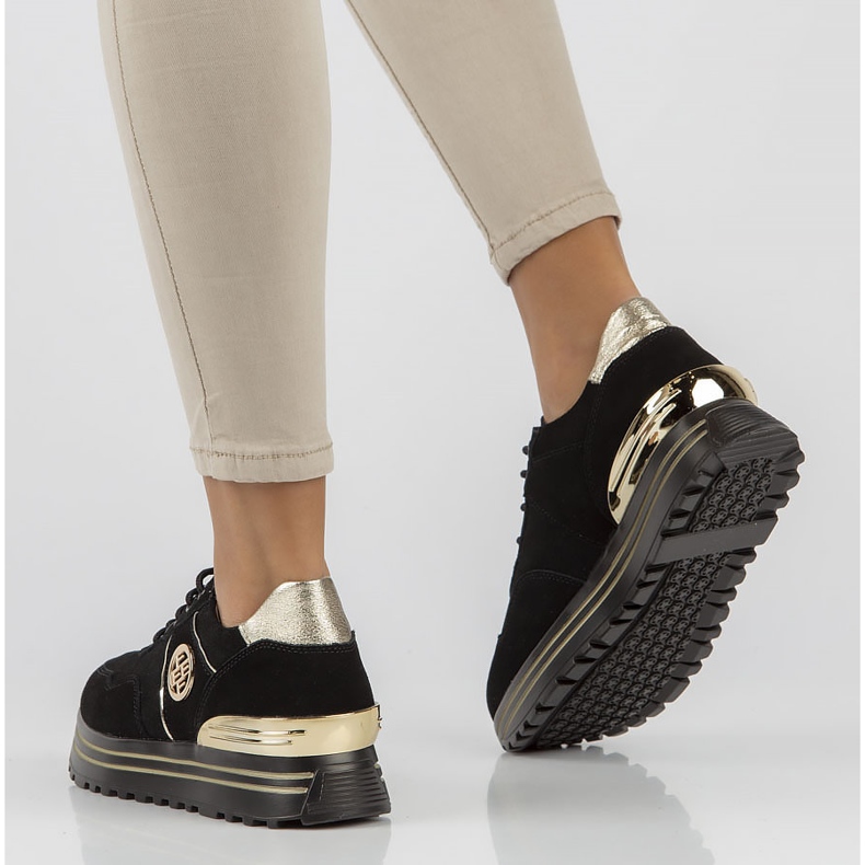 Kožené tenisky Filippo DP3538 / 22 Bk Go black černá 2