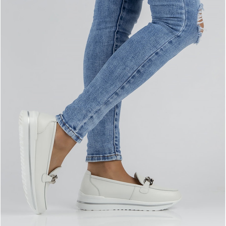 Kožené boty Filippo DP3555 / 22 Wh bílé bílý 1