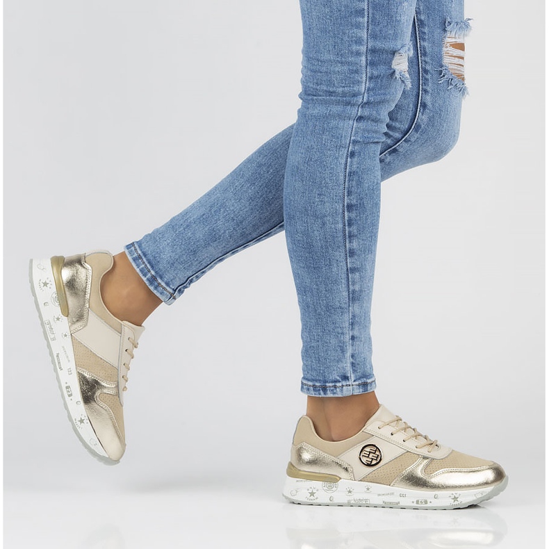 Kožené tenisky Filippo DP3542 / 22 Be beige béžový 1