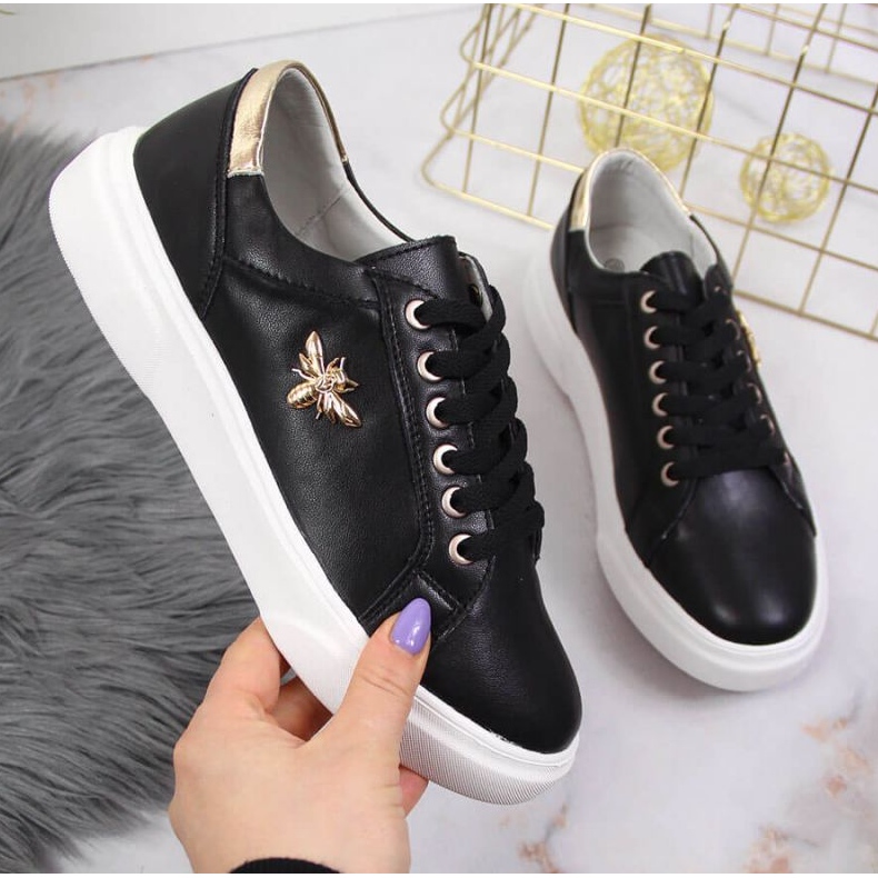 Kožené boty na platformě Vinceza W JAN119A černé černá 1