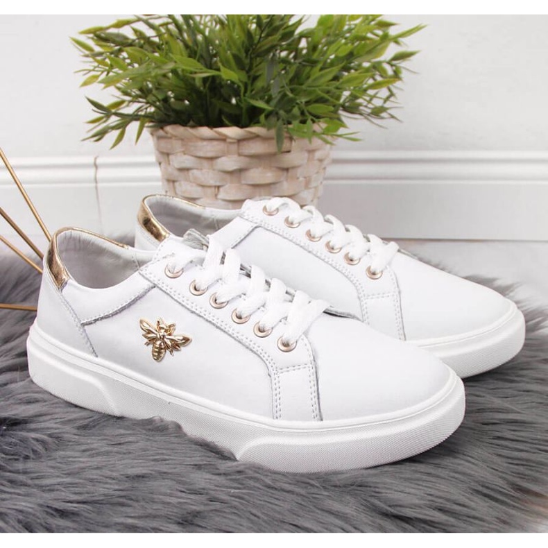 Kožené boty s platformou Vinceza W JAN119B bílé bílý 2