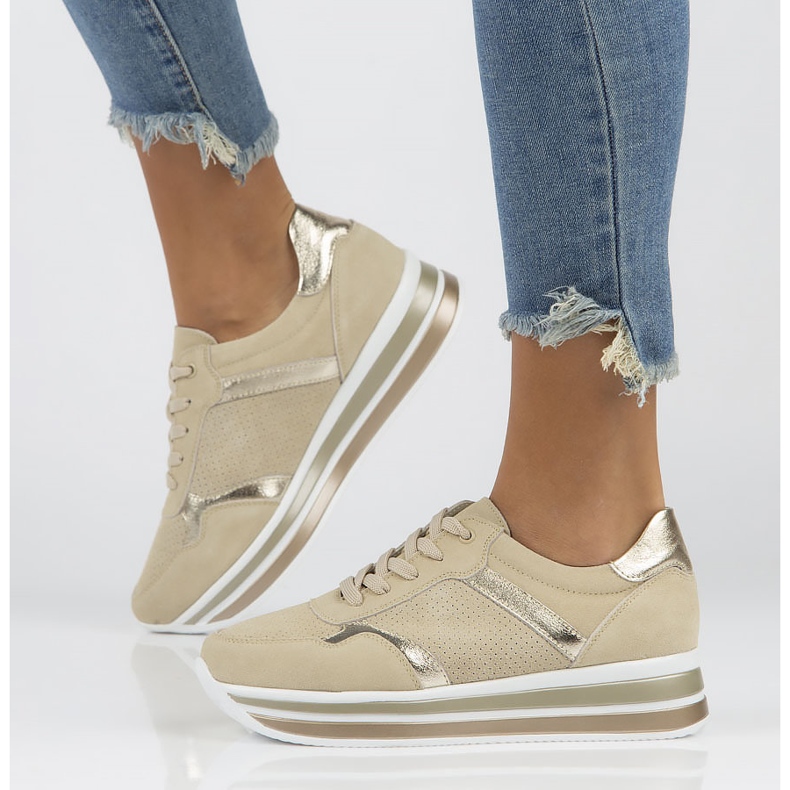 Kožené tenisky Filippo DP2004 / 22 Be beige béžový 1