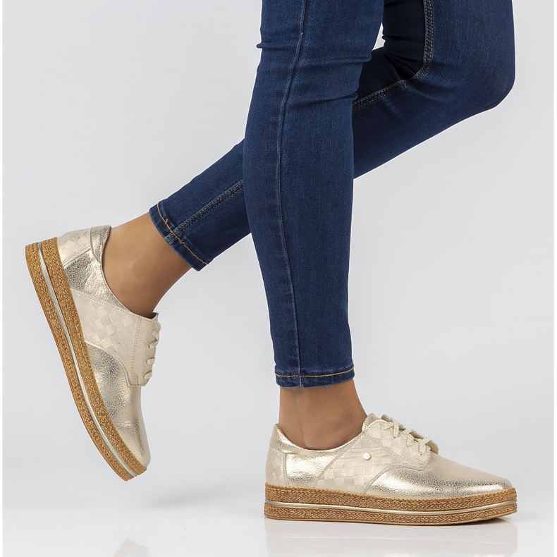 Kožené boty Filippo 10123 zlatá zlatý 1