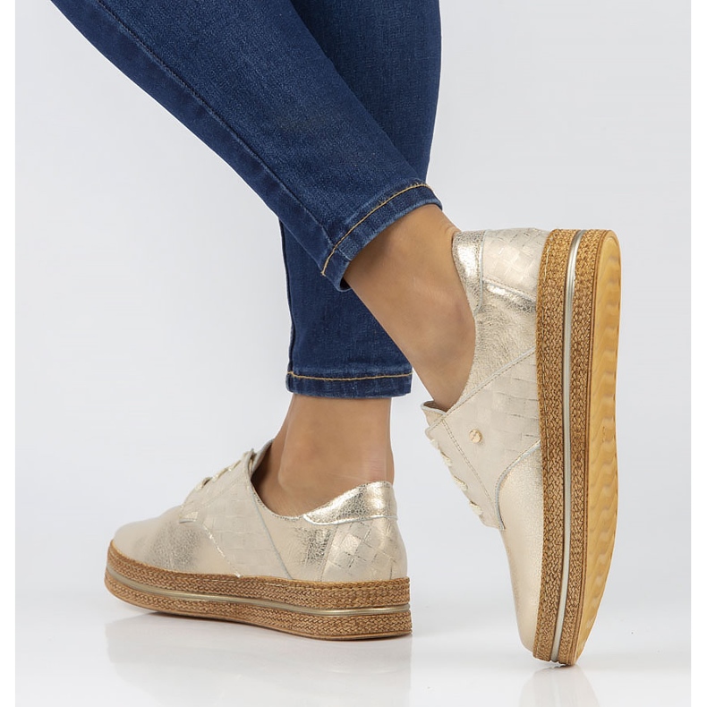 Kožené boty Filippo 10123 zlatá zlatý 2