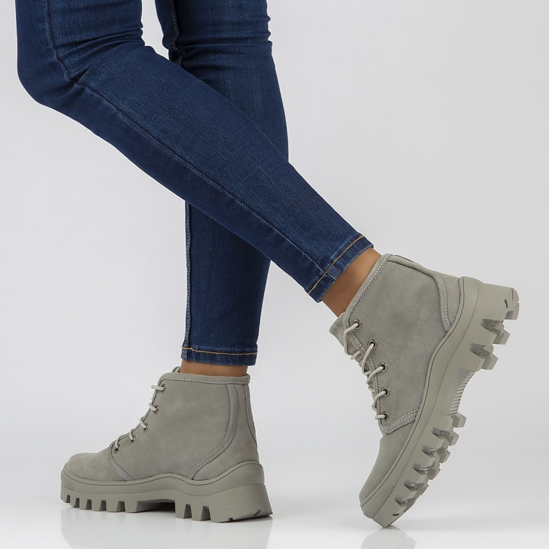 Kožené tenisky Filippo DBT3523 / 22 Gr šedé šedá 1