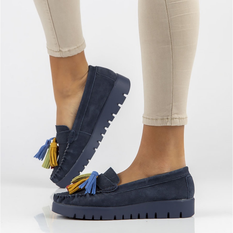 Kožené boty Filippo DP3535 / 22 Nv tmavě modrá námořnická modrá 1