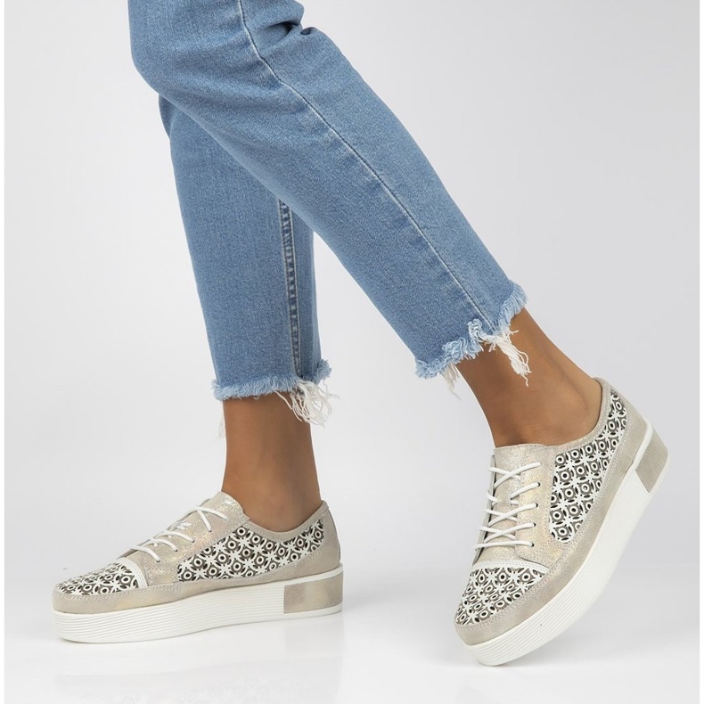 Kožené boty FILIPPO DP2026 / 22 Go golden zlatý 2