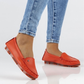 Červené kožené mokasíny Filippo DP2037 / 22 Rd Li 1 Červené kožené mokasíny Filippo DP2037 / 22 Rd Li 1