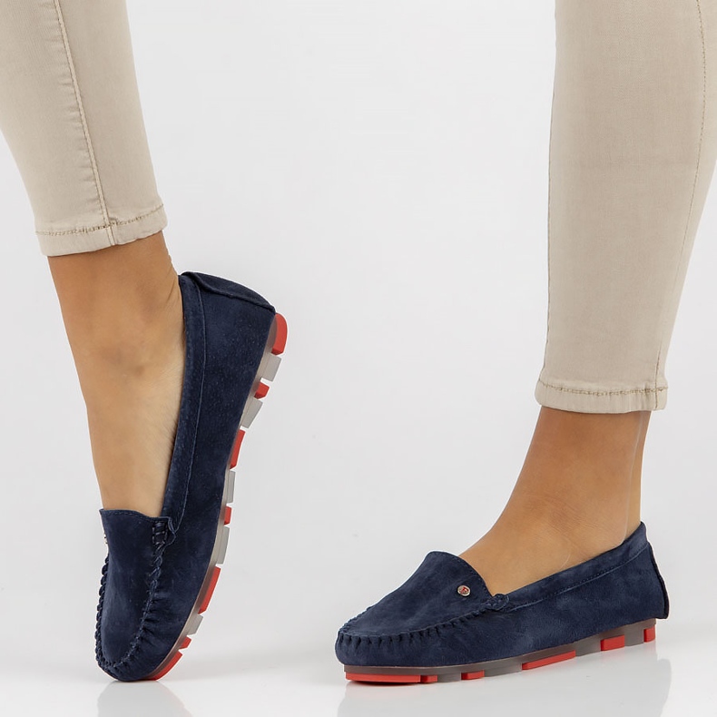 Kožené mokasíny Filippo DP2037 / 22 Nv Rd tmavě modrá námořnická modrá 2