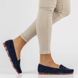 Kožené mokasíny Filippo DP2037 / 22 Nv Rd tmavě modrá námořnická modrá 1