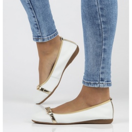 Kožené baleríny Filippo DP3709 / 22 Wh bílé bílý 1