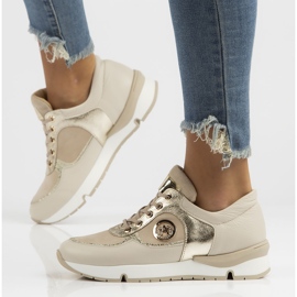 Kožené tenisky Filippo 141 béžové béžový 1