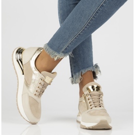 Kožené tenisky Filippo 144 béžové béžový 1