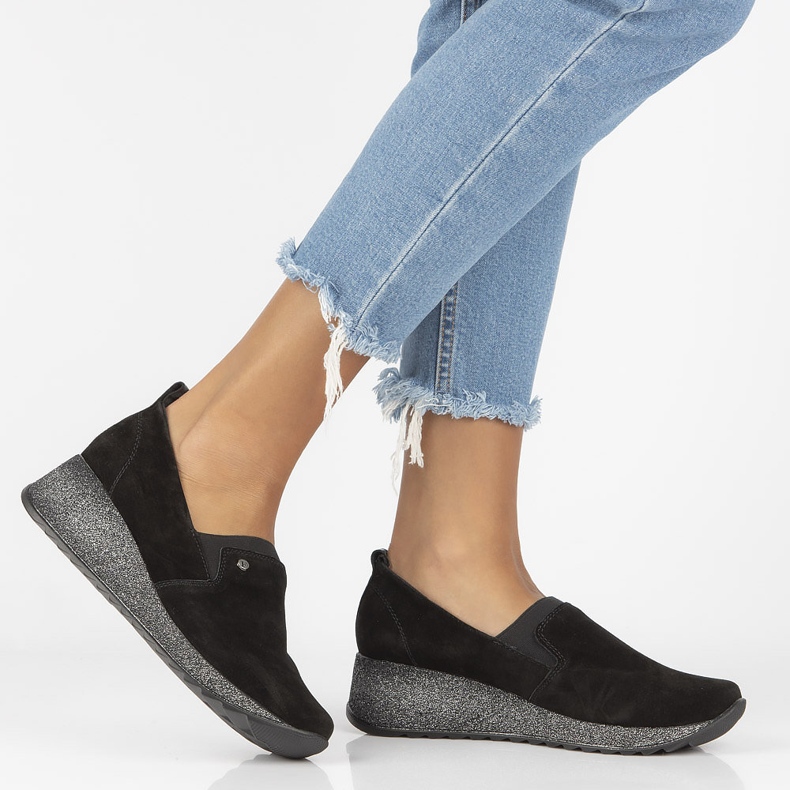 Kožené tenisky Filippo DP1500 / 22 Bk černé černá 1