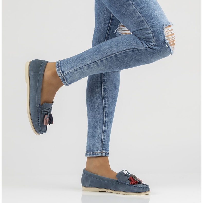 Kožené mokasíny Filippo DP3512 / 22 Nv tmavě modrá námořnická modrá 2