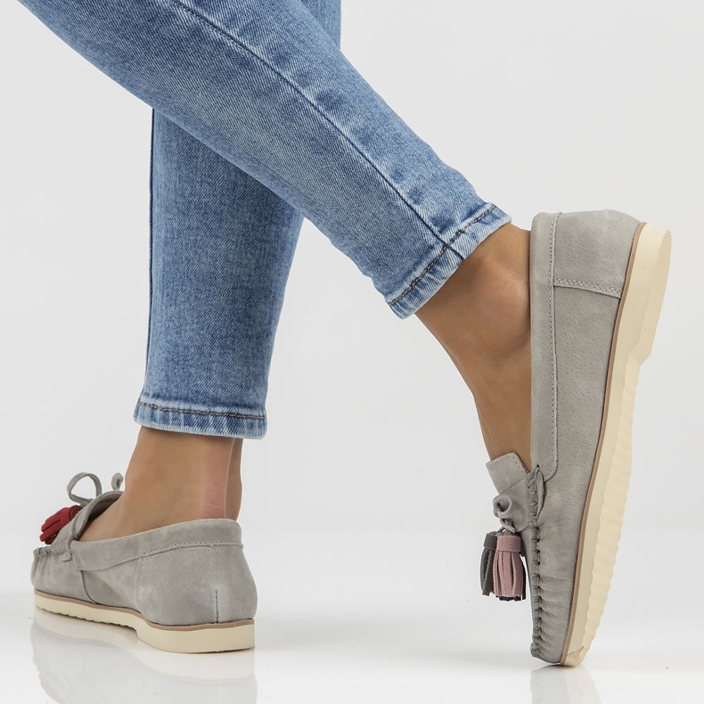 Kožené mokasíny Filippo DP3512 / 22 Gr šedé šedá 1 Kožené mokasíny Filippo DP3512 / 22 Gr šedé šedá 1