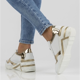 Kožené tenisky Filippo DP3693 / 22 Wh bílé bílý zlatý 1