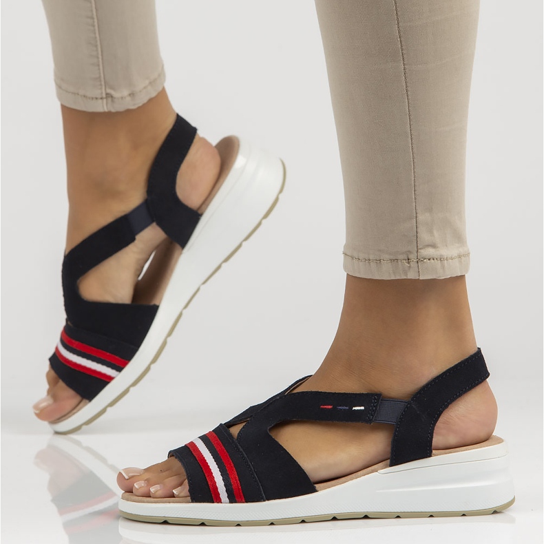 Kožené sandály Filippo DS3500 / 22 Nv tmavě modrá námořnická modrá 1