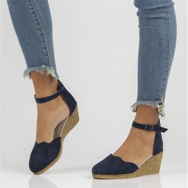 Kožené sandály Filippo DS1394 / 22 Nv tmavě modrá námořnická modrá 2