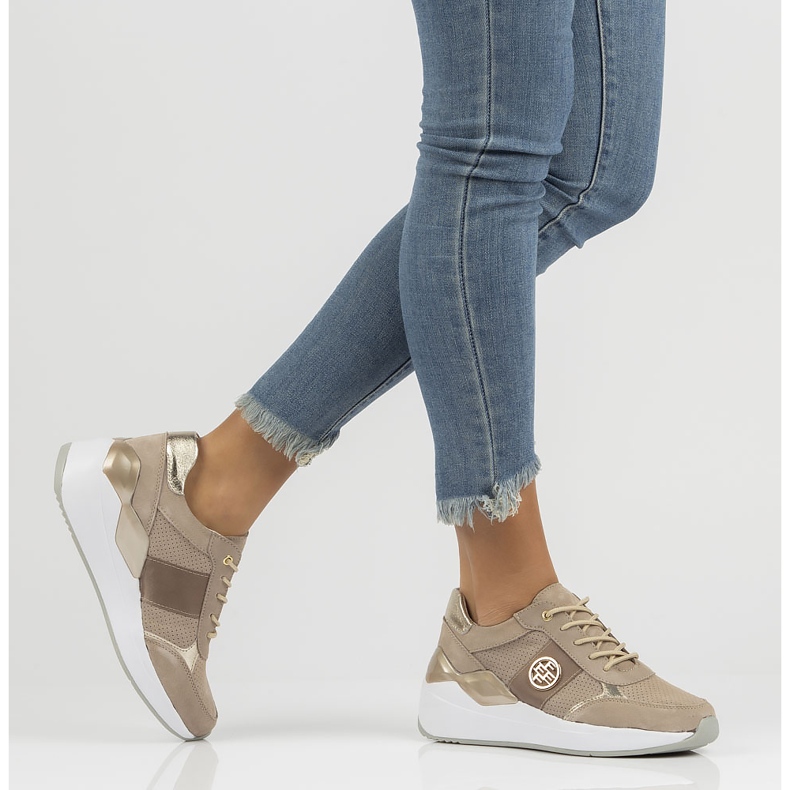 Kožené tenisky Filippo DP3553 / 22 Be beige béžový 1