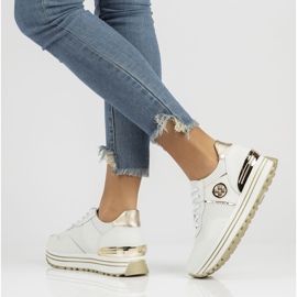 Kožené tenisky Filippo DP3538 / 22 Wh bílé bílý 1