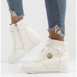 Kožené tenisky Filippo DBT3552 / 22 Wh bílé bílý 1