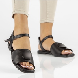 Kožené sandály Filippo DS3900 / 22 Bk černé černá 1