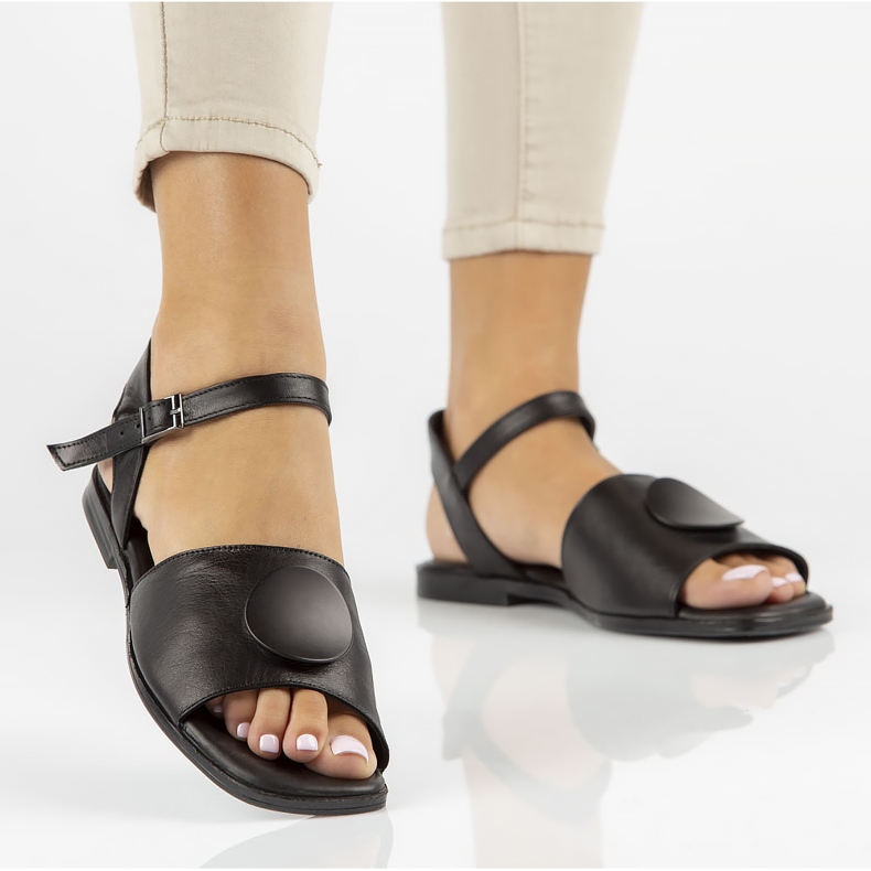 Kožené sandály Filippo DS3900 / 22 Bk černé černá 1