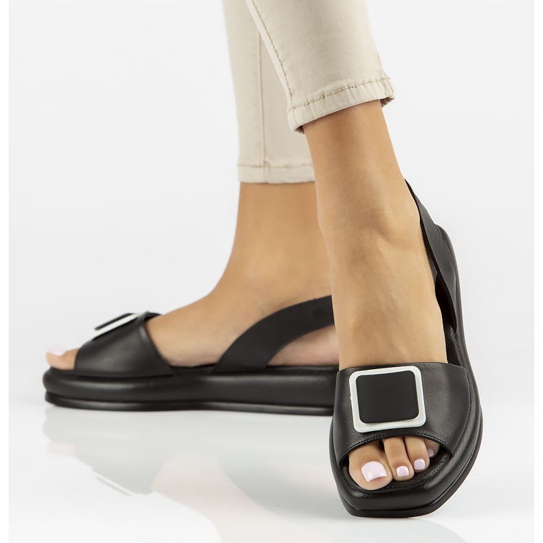 Kožené sandály Filippo DS3902 / 22 Bk černé černá 1