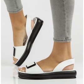 Kožené sandály Filippo DS3902 / 22 Wh bílé bílý 1