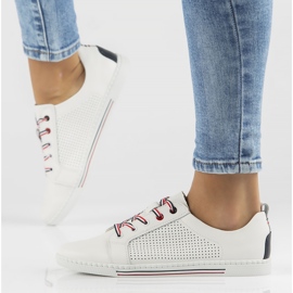 Kožené boty Filippo DP008 / 22 Wh bílé bílý 2