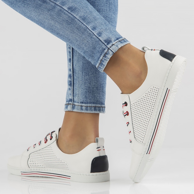 Kožené boty Filippo DP008 / 22 Wh bílé bílý 1