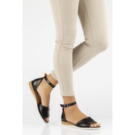 Kožené sandály Filippo DS3914 / 22 Bk černé černá 1