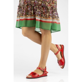 Červené kožené sandály Filippo DS3913 / 22 Rd 2