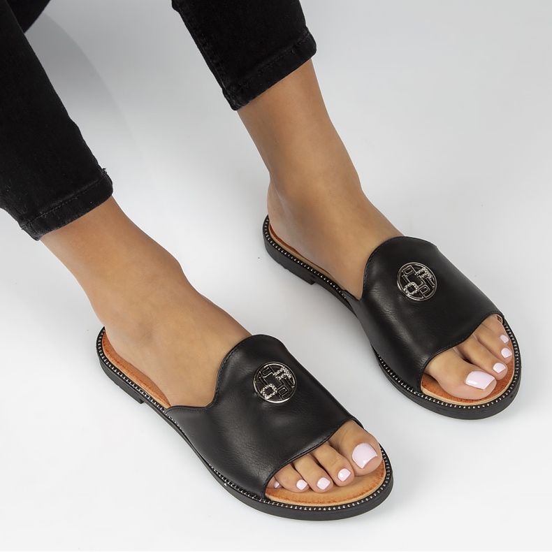 Filippo DK3668 / 22 Bk černé pantofle černá 2