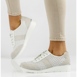 Kožené boty Filippo DP028 / 22 Wh bílé bílý 1