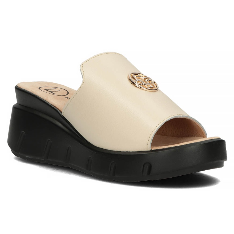 Kožené pantofle Filippo DK3596 / 22 Be beige béžový 2